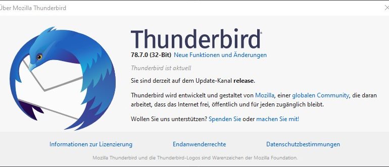 Thunderbird Version von 64-Bit auf 32-Bit wechseln.